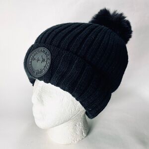 Canada Weather Gear Cable Knit Thermal Plush Lined Cuff Beanie Pom Pom Hat Cap